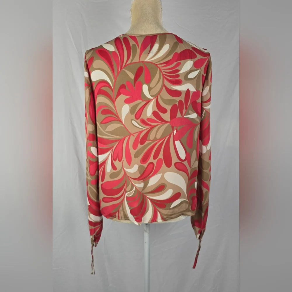 Two Twenty Five Silk Paisley Floral Keyhole Women's sz 6 Retro Feminine - Picture 4 of 6